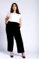 Preview: Taillierte, hochgeschnittene Hose mit geradem Bein - schwarz